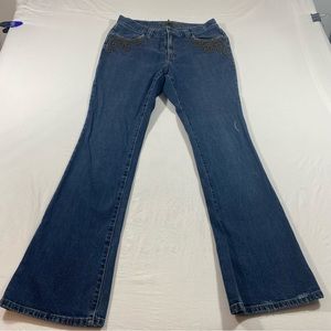 Lauren Jeans Premium Flare Jeans Mid Rise Studs Women’s denim jeans size…